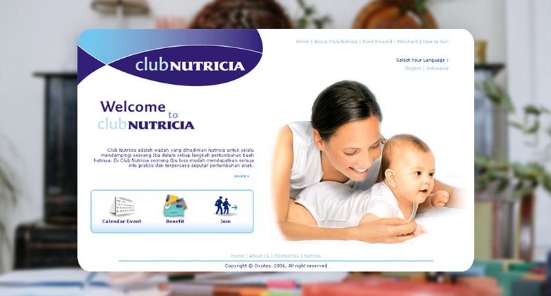Club Nutricia web design concept