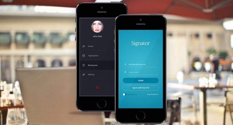 Signator mobile app design concept